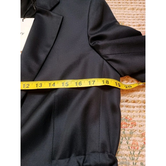 Theory Liquid Twill Drape Jacket Navy Size 4 NWT $475 Blazer Drawstring Waist - Picture 10 of 16